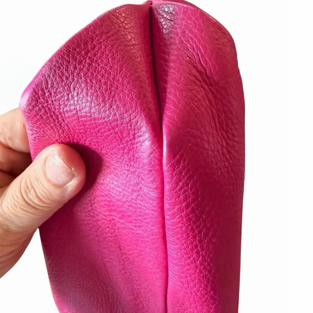 Michael Kors Austin Large Hot Pink Pebbled Leather Hobo Shoulder Bag AUTHENTIC